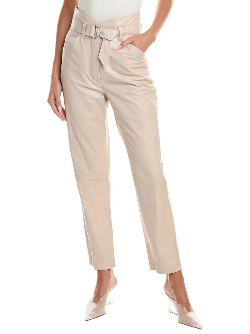 Iro Lamb leather Lenam paper waist pants sz38